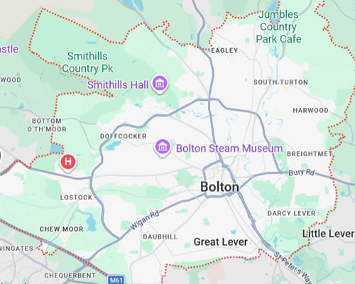locations covered by SOS Locksmiths Bolton